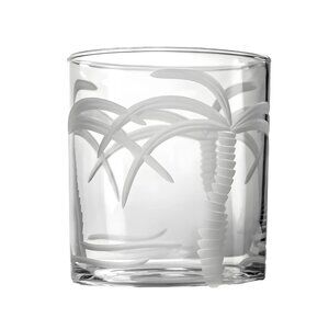 Rolf Glass Palm Tree Double Old Fashioned Glass 13oz | Etched Coastal Barware